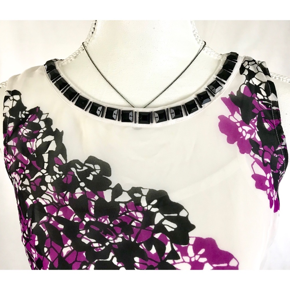 DANA BUCHMAN Beaded Neck Sleeveless Blouse… - Picture 2 of 5
